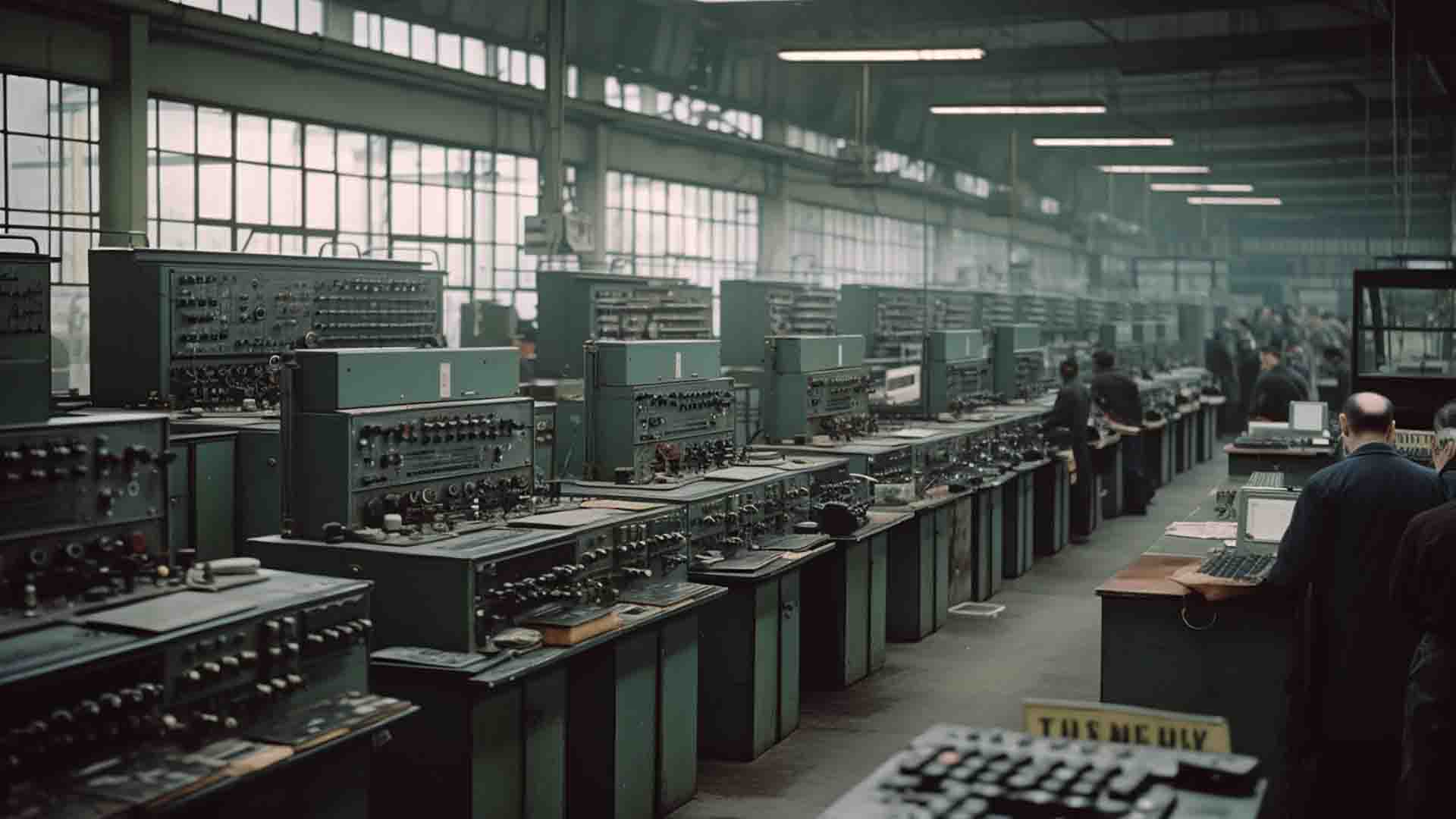 An assembly line in a factory, each station demonstrating a different method of argument reuse, showing the systematic and efficient nature of the process.